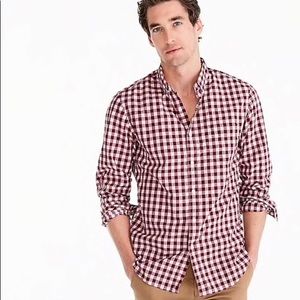 J.Crew merlot heather poplin gingham shirt